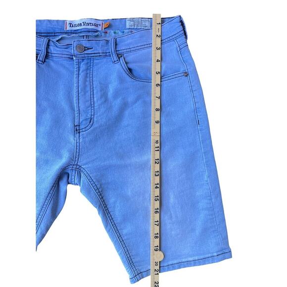 Tailor Vintage Greenwich 9" Inseam Slim Fit Stretch Denim Shorts Light Blue – 34 - Picture 13 of 14